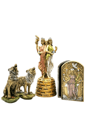 Paq Diosa Hécate Triple 27cm, Alhajero Y 2 Perros 15cm