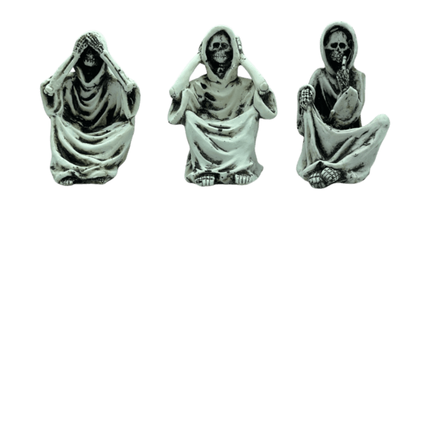 Santa Muerte Sentada De 3 Virtudes 10cm