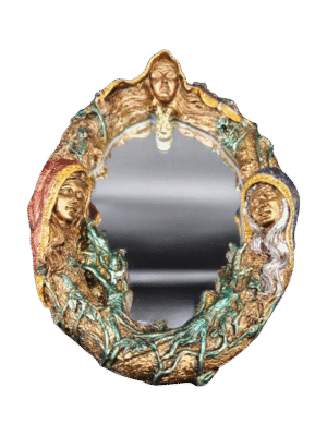 Espejo Vanidad Con Marco De La Diosa Hécate Triple 21cm