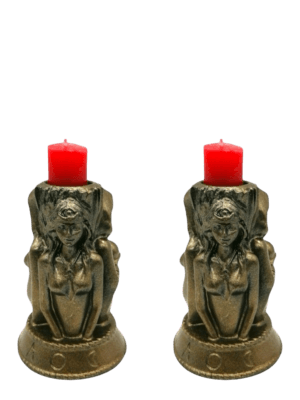 Juego De 2 Porta Vela Diosa Hécate Triple 10cm