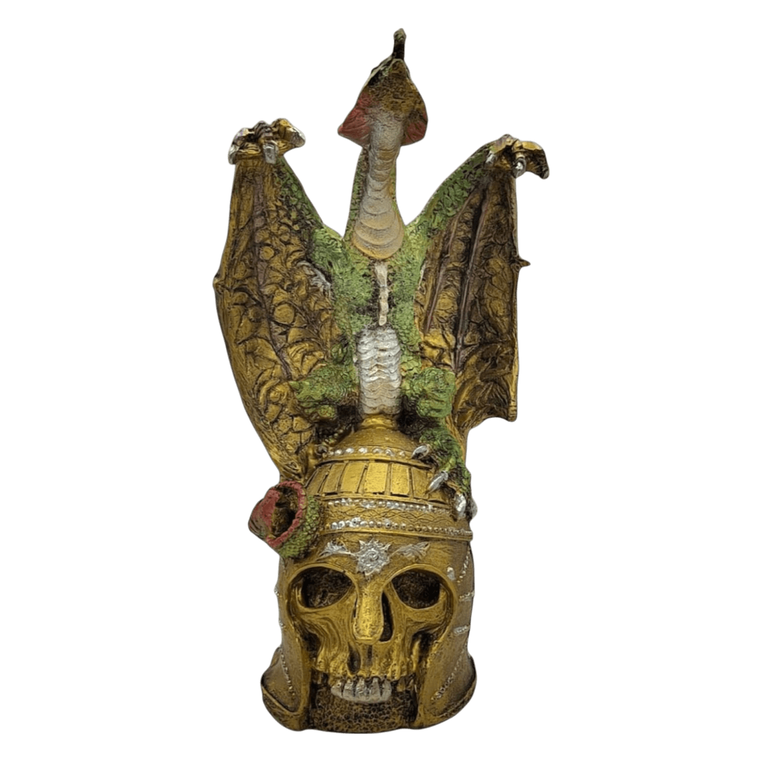 Dragón Sobre Cráneo Con Casco Templario 27cm