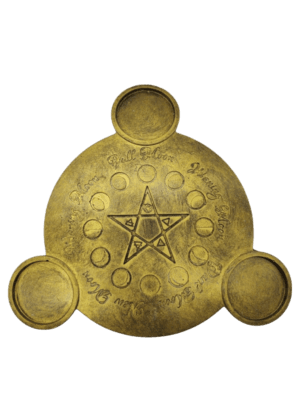 Pentagrama Con Fases De Luna Porta Vela 25cm