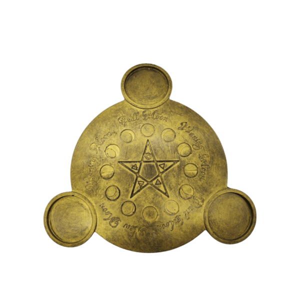 Pentagrama Con Fases De Luna Porta Vela 25cm