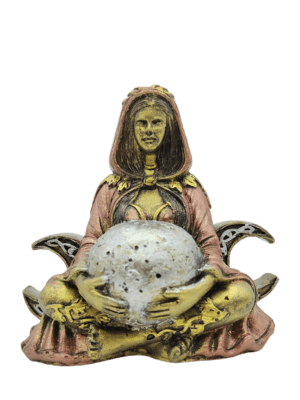 Diosa Hécate Sentada Sosteniendo Luna 9cm