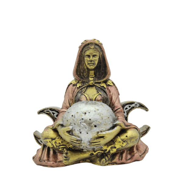 Diosa Hécate Sentada Sosteniendo Luna 9cm