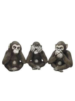 Juego De 3 Monos Sabios 22cm