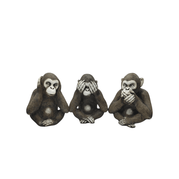 Juego De 3 Monos Sabios 22cm