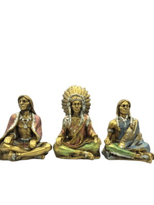 Juego De 3 Apaches Sentados 15cm
