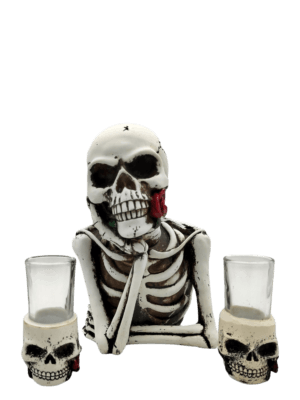 Paquete de 1 Calavera Pensando 25cm Y 2 Tequileros