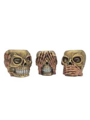 Juego De 3 Cráneos (3 Virtudes) Porta Vela 8cm