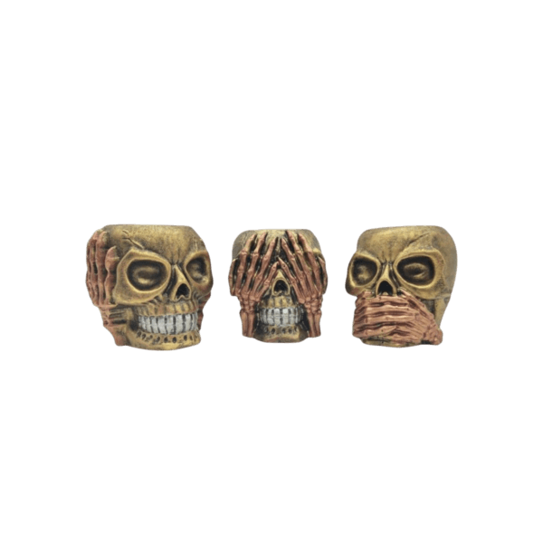 Juego De 3 Cráneos (3 Virtudes) Porta Vela 8cm