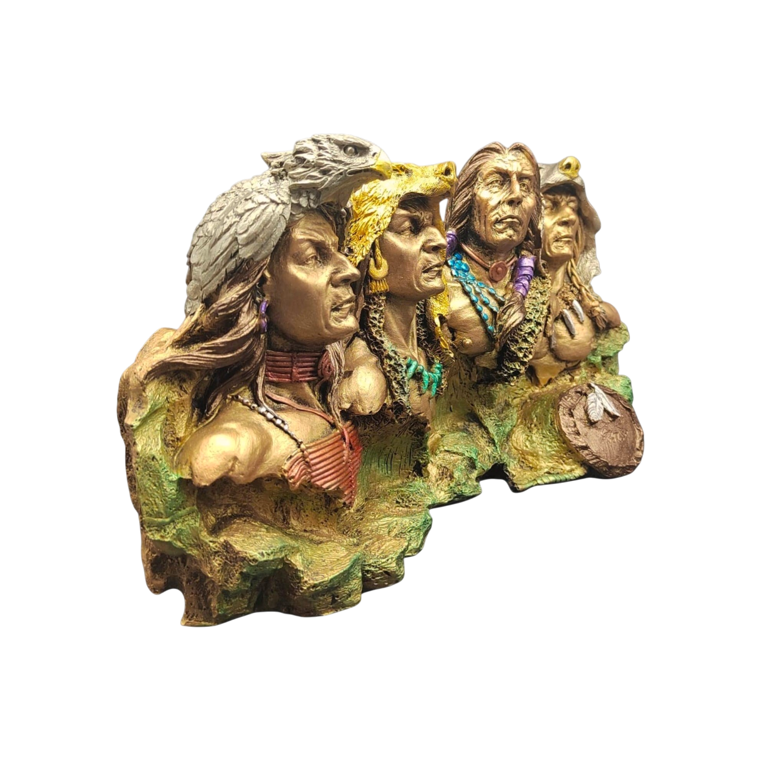 Escultura De 4 Tribus De Apaches 22cm - Image 2