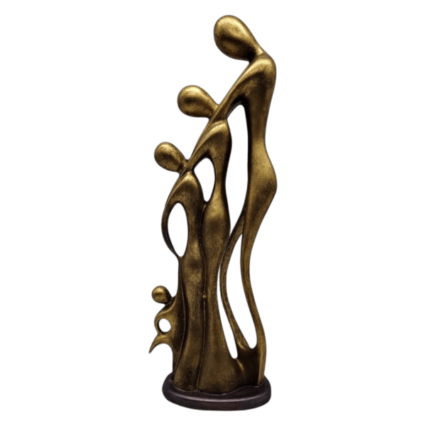 Escultura De Familia Moderna Con 2 Hijos 35cm