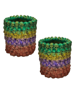 Paquete De 2 Porta Plumas Cráneos 9cm