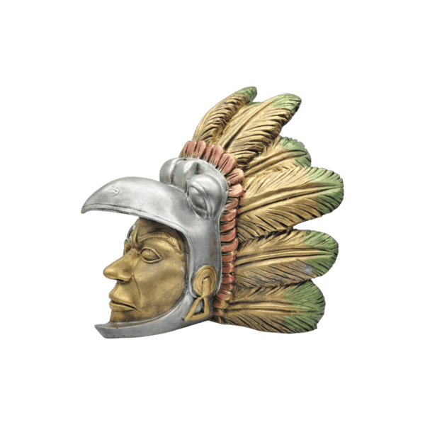 Cabeza De Guerrero Águila Con Cráneo Y Penacho 34cm - Image 4