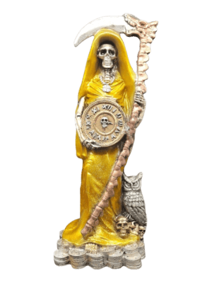 Santa Muerte Con Hoz Y Reloj 38cm