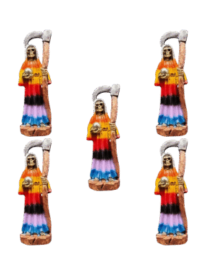 Paquete De 5 Santa Muerte De Bolsillo 10cm
