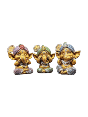 Juego De 3 Ganesha Sabias 10cm