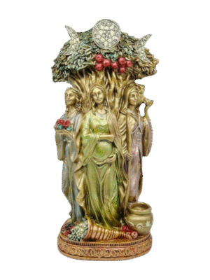 Diosa Hécate Triple Bajo Árbol 40cm