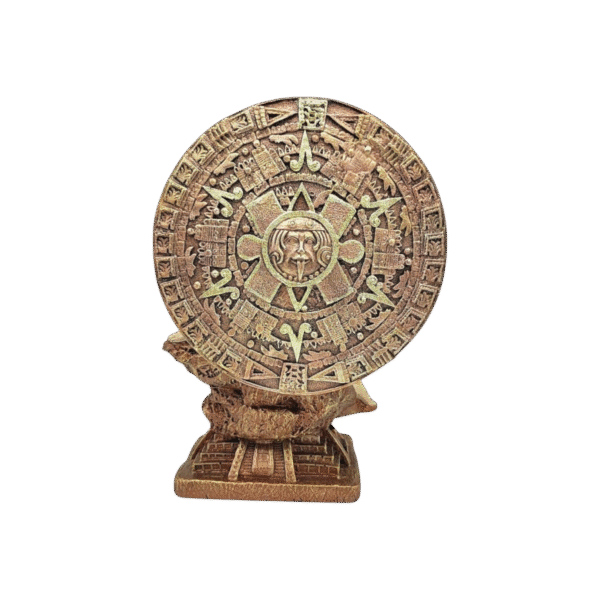 Azteca Con Mujer Dormida Sobre Pirámide Con Calendario Azteca 28cm - Image 4
