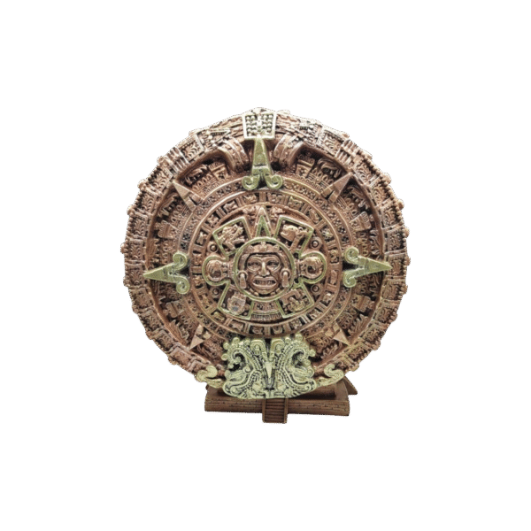 Azteca Con Mujer Dormida Sobre Pirámide Y Calendario Extra 41cm - Image 4