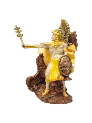 Azteca En Guardia Con Águila En Espalda 28cm