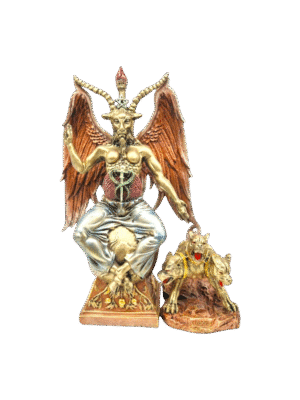 Paquete Baphomet 35cm Y Perro De Tres Cabezas 14cm