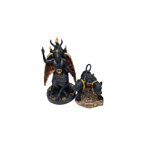 Paquete Baphomet En Trono 24cm Y Perro De Tres Cabezas 14cm - Image 3