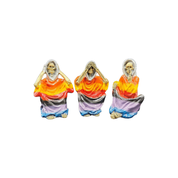 Santa Muerte Sentada De 3 Virtudes 10cm
