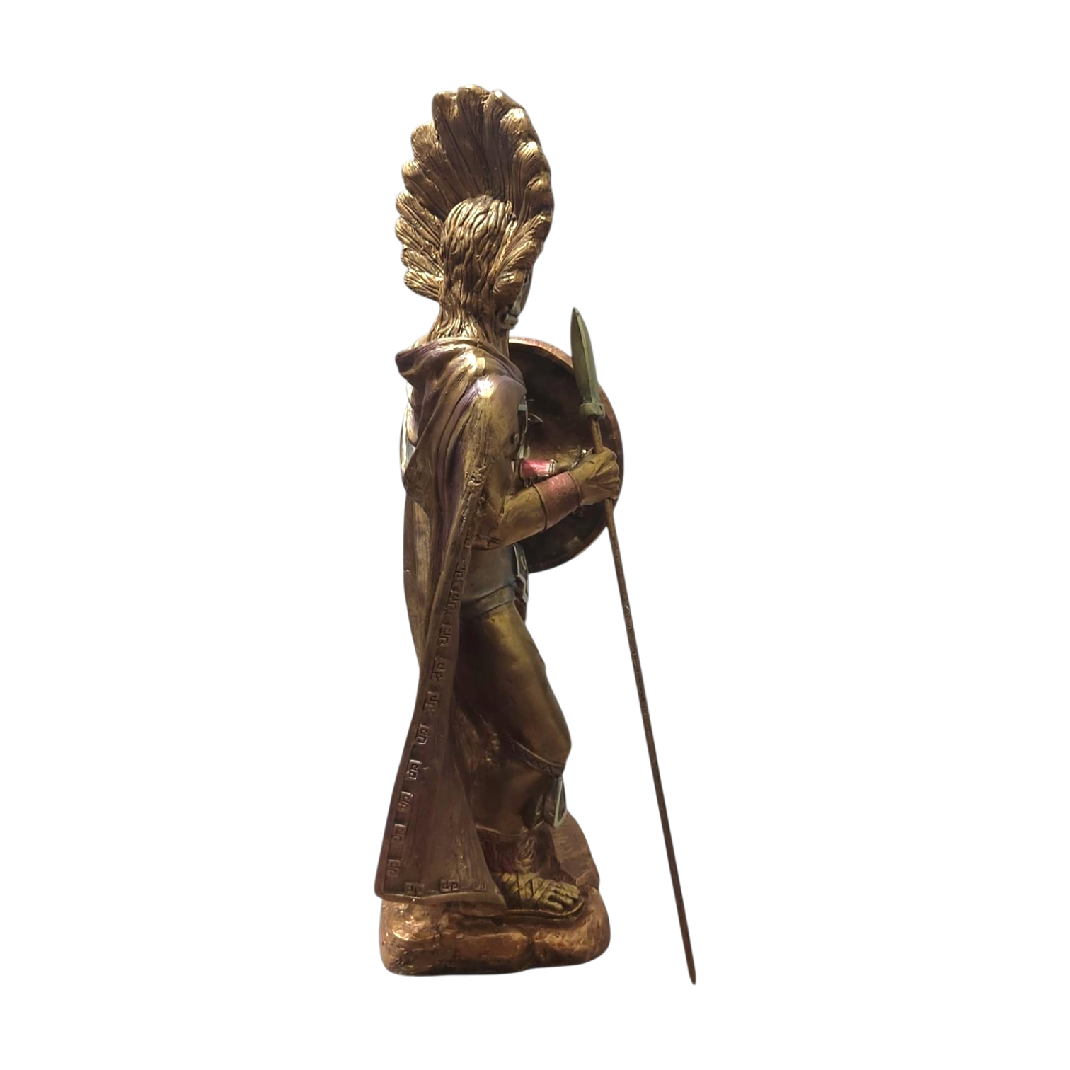 Escultura Guerrero Azteca Con Lanza Y Escudo 78cm - Image 3