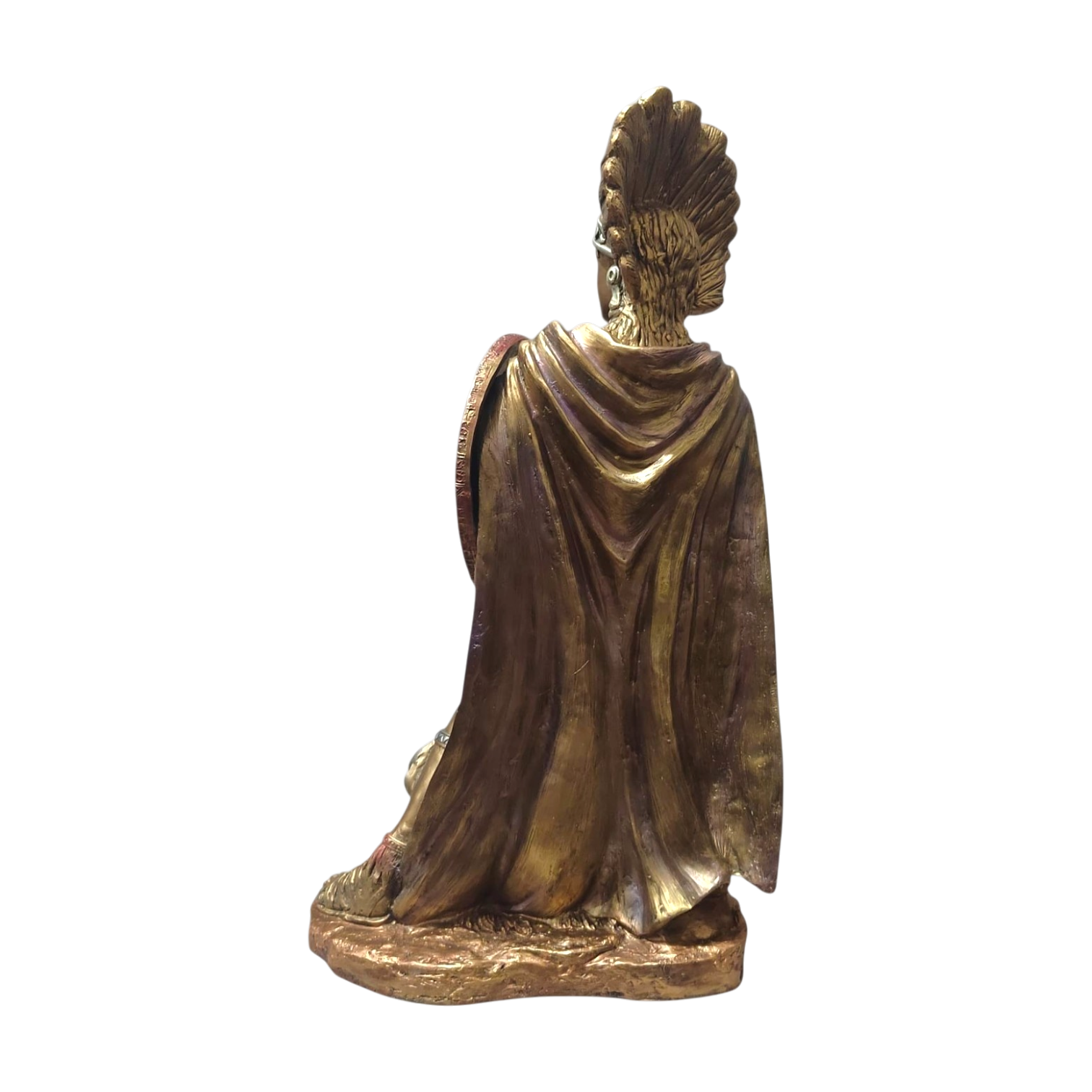 Escultura Guerrero Azteca Con Lanza Y Escudo 78cm - Image 4