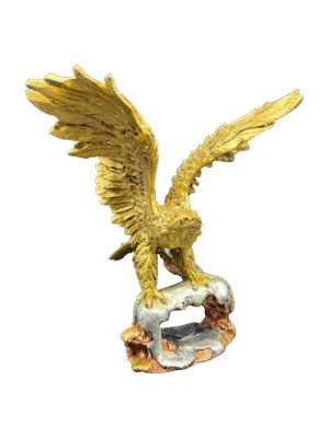 Escultura Águila Sobre Tronco Nevado 30cm