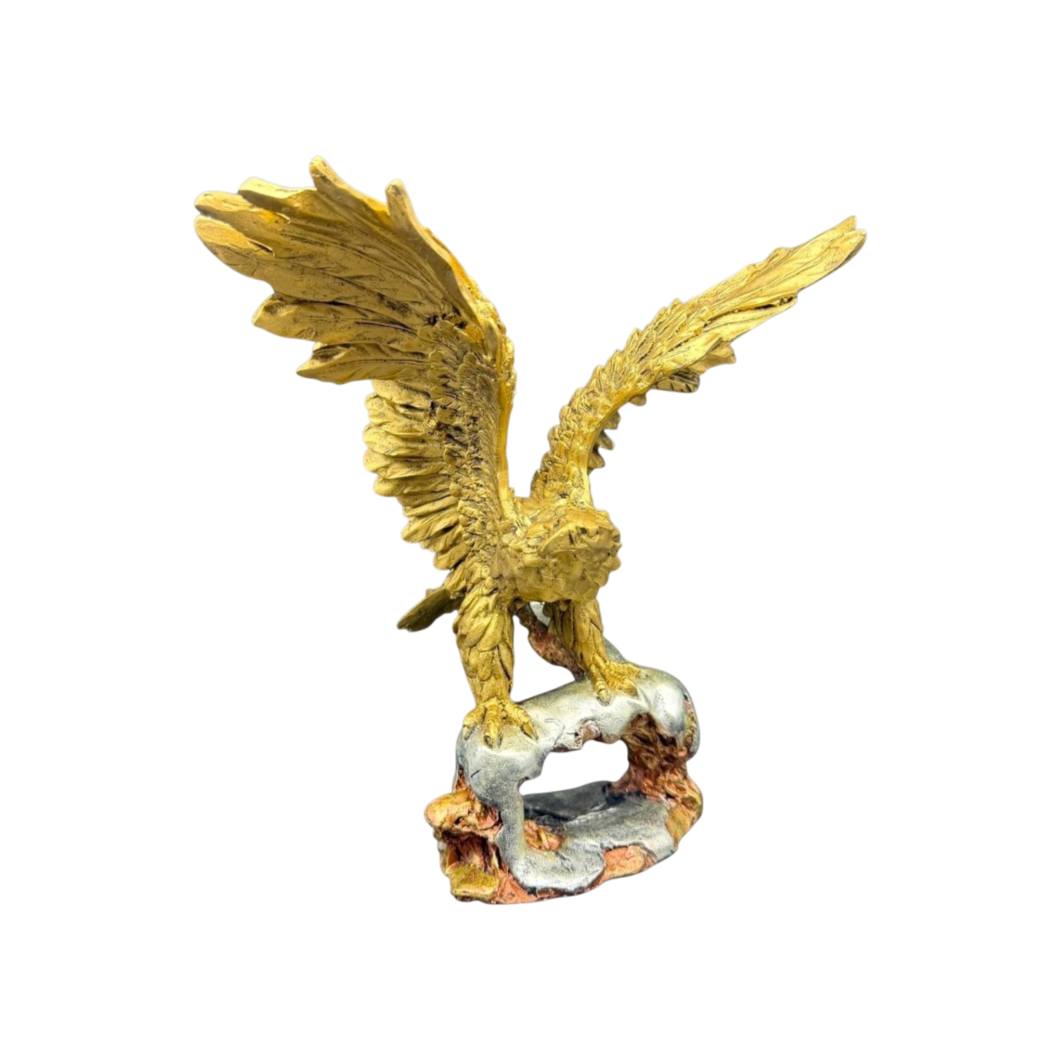 Escultura Águila Sobre Tronco Nevado 30cm