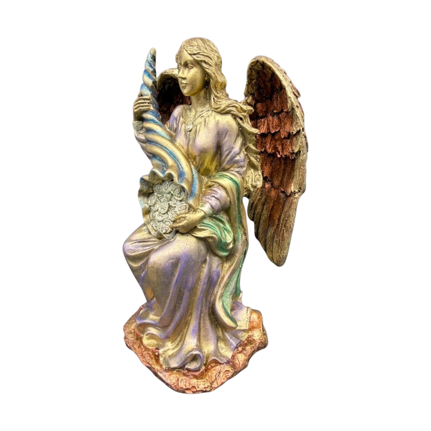 Ángel Sentado Con Cuerno De La Abundancia 18cm - Image 4