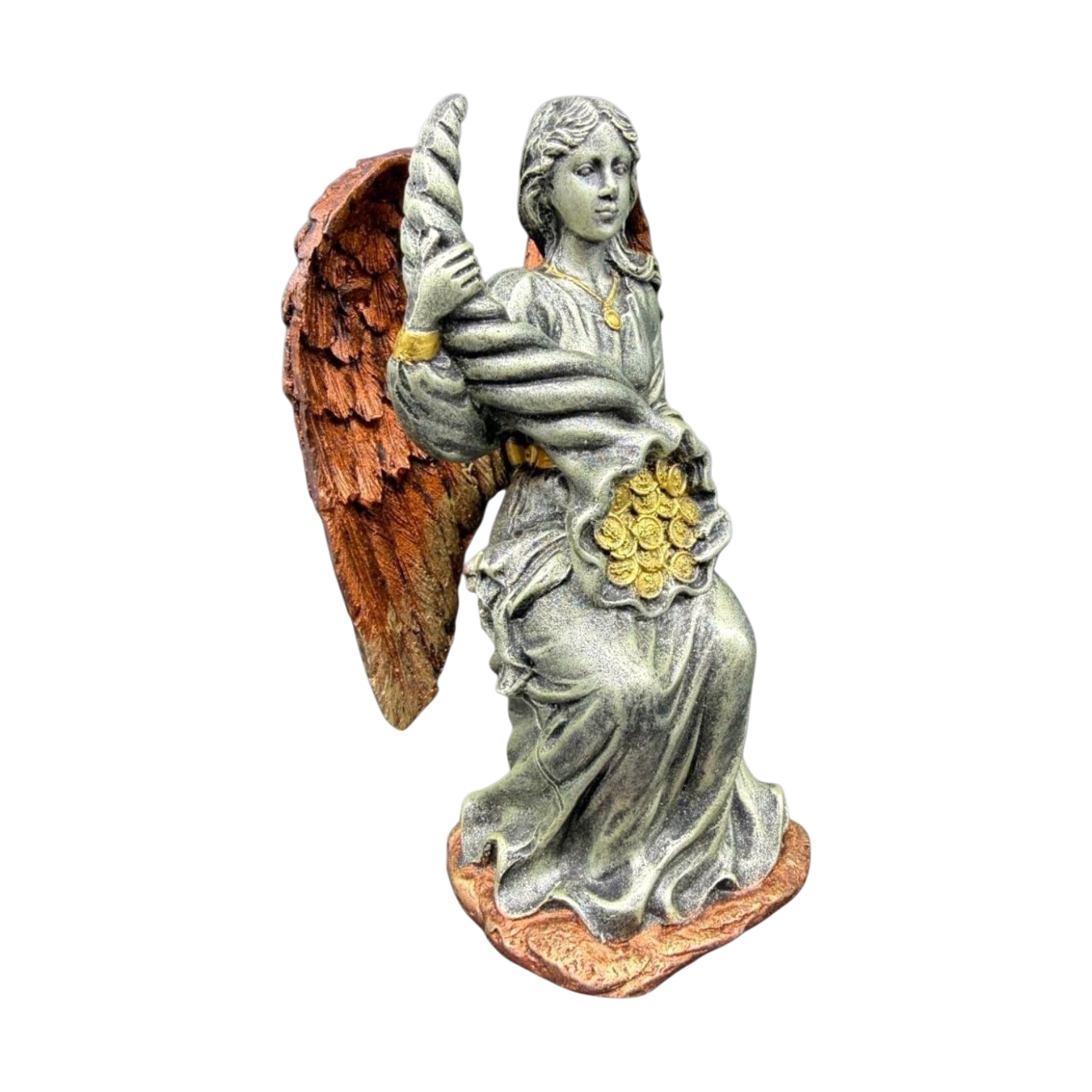 Ángel Sentado Con Cuerno De La Abundancia 18cm - Image 3